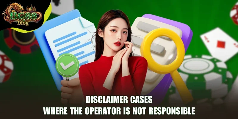 Disclaimer cases where the operator is not responsible