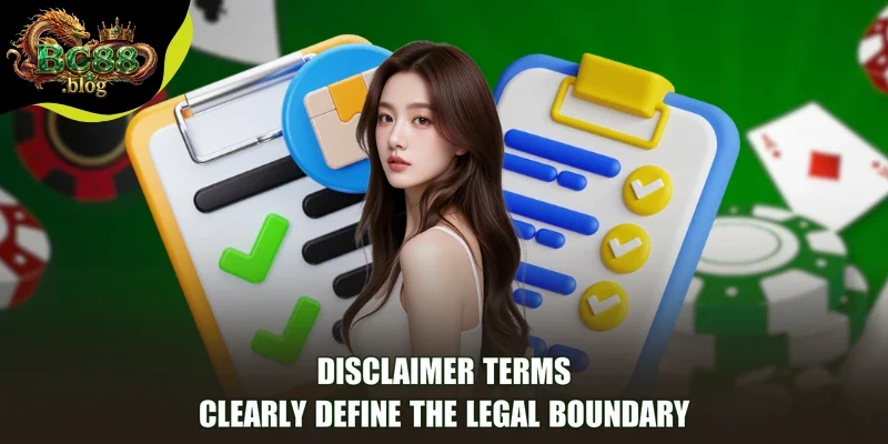 Disclaimer terms clearly define the legal boundary